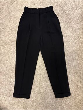 Aritzia Black High-Waist Tailored Tapered Trousers
